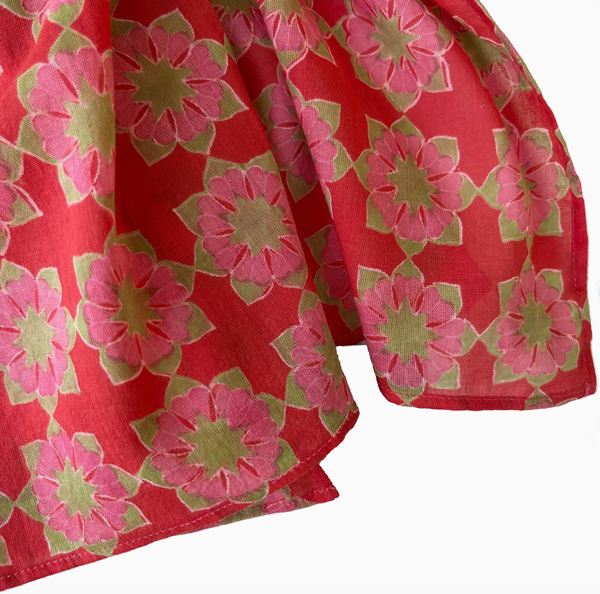 Block Print Scarf Octagonal Red