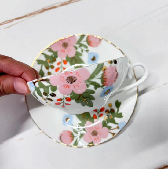 Dot & Lil Tea Cup Candle Mimosa & Nectarine Blossom