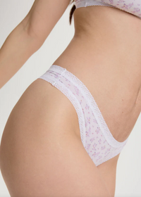 Blush Micro Lace Trim Thong Petaline