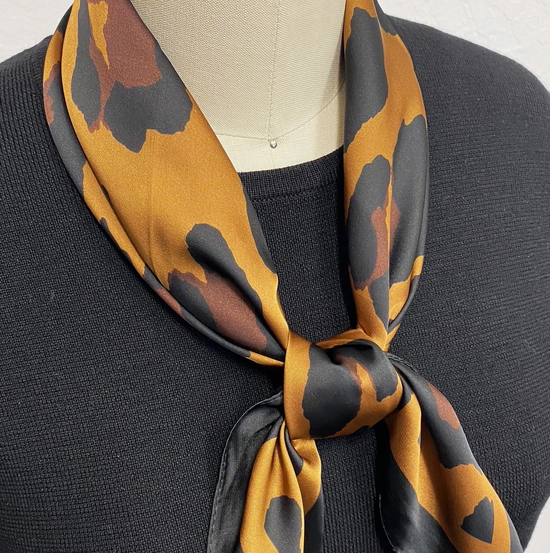 Satin Scarf Leopard Spots