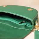 Vegan Leather Half Moon Crossbody Green