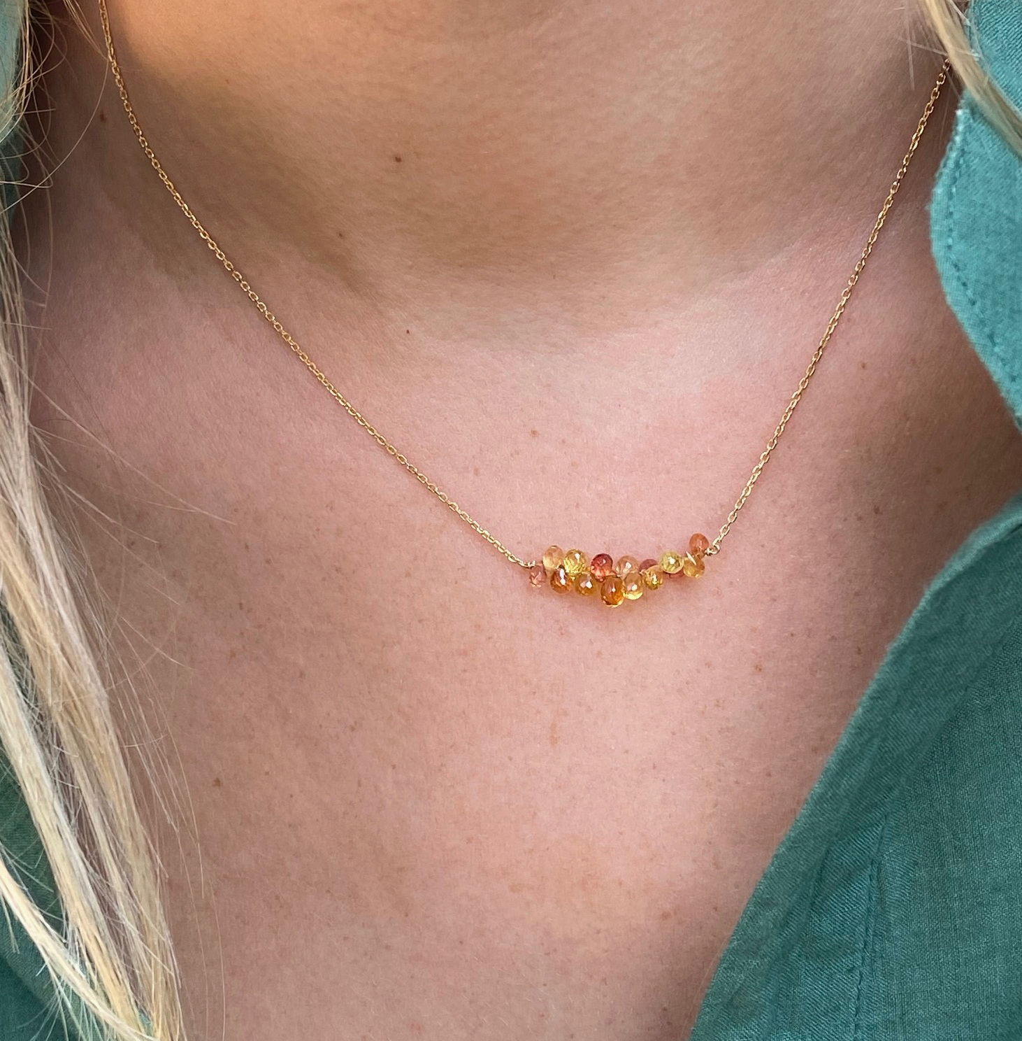 Sophie Deschamps Iseult Sapphire Drops Necklace