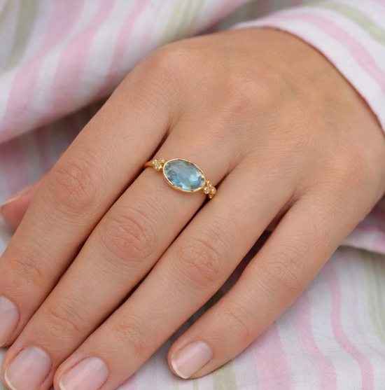 Sophie Deschamps Gold Plated Hermitage Topaz Ring