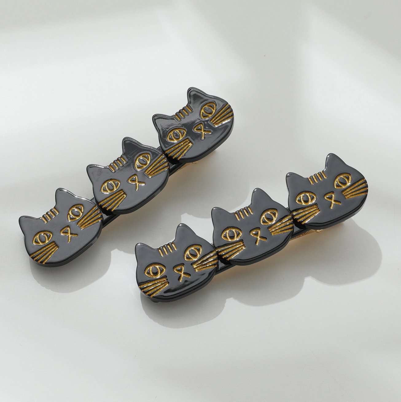 Cat Face Barrette Set/2