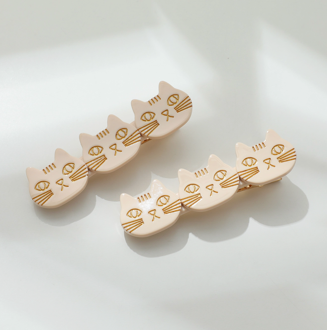 Cat Face Barrette Set/2