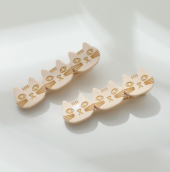 Cat Face Barrette Set/2