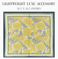 Yellow Floral Satin Scarf