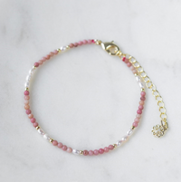 Glee Mira Bracelet Pink Rhodonite Pearl