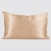 Taie d'oreiller en satin Kitsch bleu brume