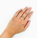 Brass Dainty Triple Moonstone Ring