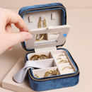 Navy Velvet Travel Jewelry Case