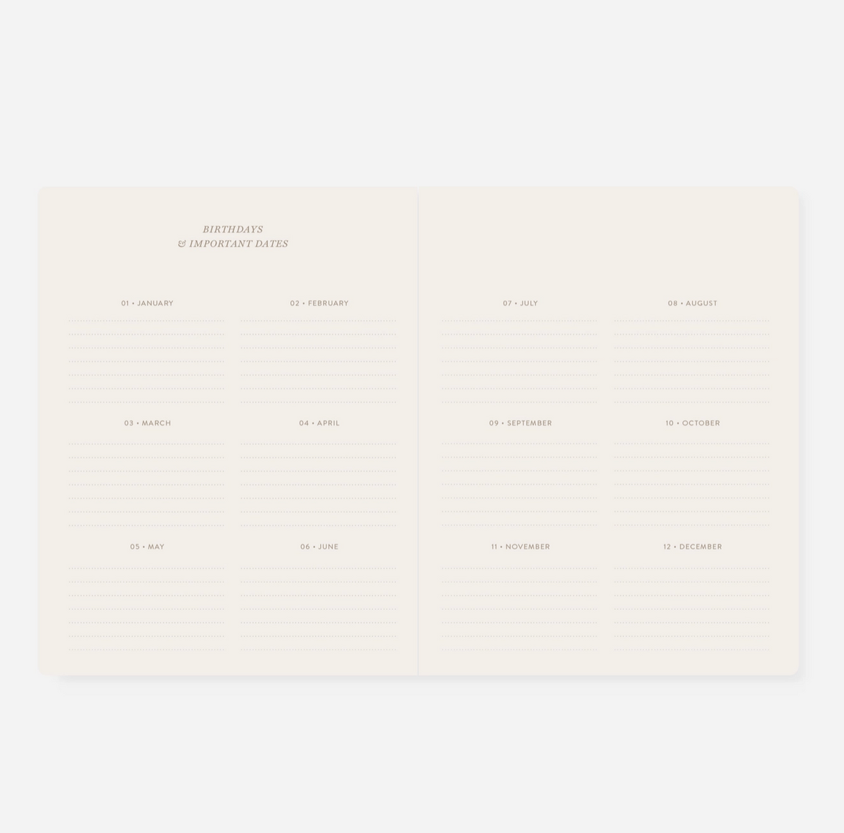 Blue Floral Undated Monthly Planner
