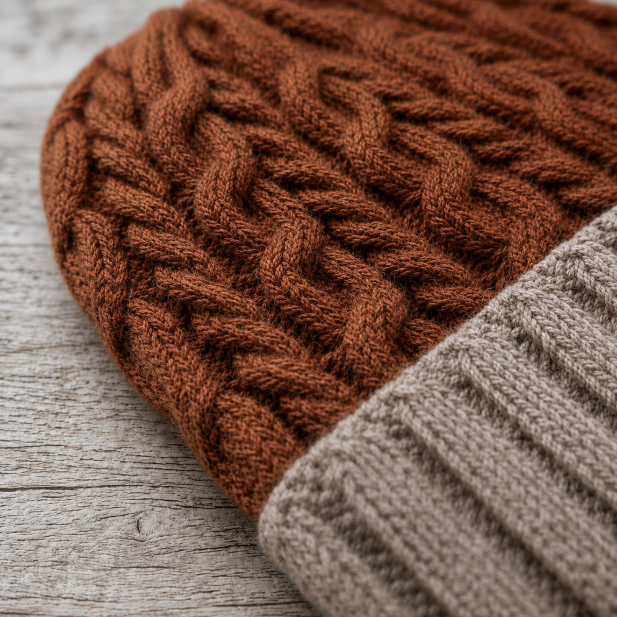 Alpaca Braided Beanie Sienna