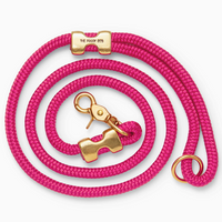 Laisse pour chien en corde marine rose fluo
