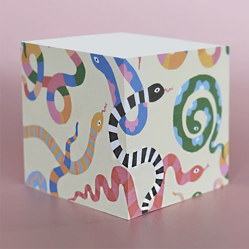 Colorful Snakes Sticky Note Cube