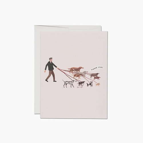 Carte de remerciement pour promeneur de chien