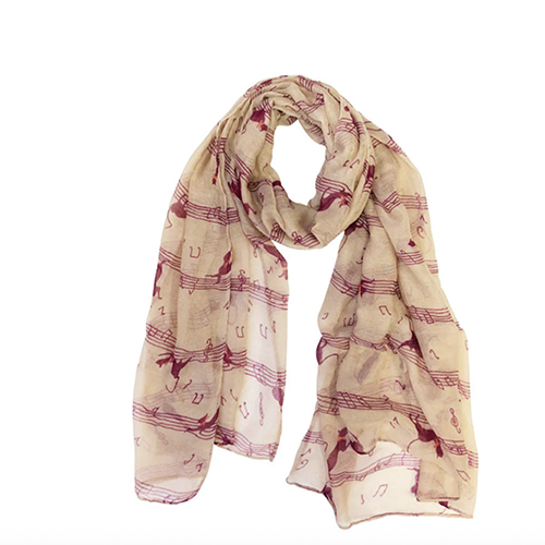 Cat & Musical Notes Scarf