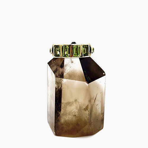 Brass Peridot Bar Ring