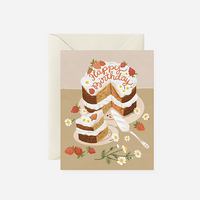 Carte de vœux pour un gâteau d'anniversaire fait maison