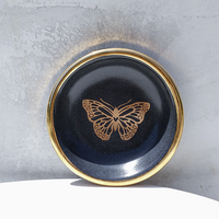 Black & Gold Butterfly Ring Dish