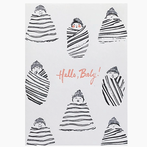 Carte Bonjour Bébé Enveloppée