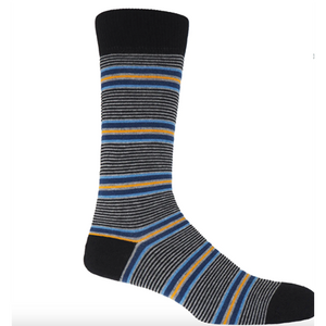 Peper Harow Men's Multistriped Socks Black