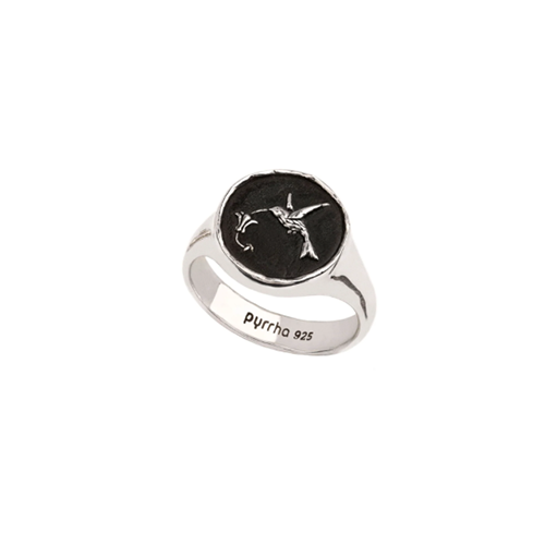 Pyrrha Hummingbird Signet Ring