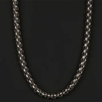 Men's 4mm Stainless Steel Round Box Chain