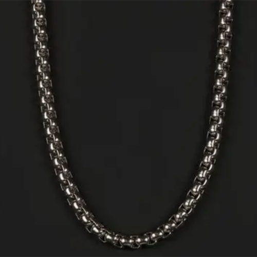 Men's 4mm Stainless Steel Round Box Chain