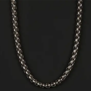 Men's 4mm Stainless Steel Round Box Chain