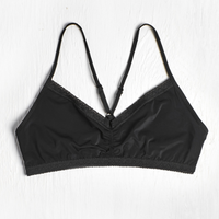 Blush Micro Lace Trim Bralette Black