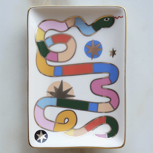 Rainbow Snake Porcelain Tray