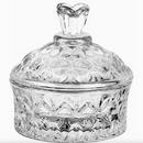 Carved Glass Jar W/Lid
