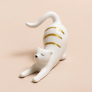Ceramic Stretching Cat Ring Holder