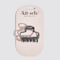 Kitsch Metal Medium Open Shape Puffy Claw Clip Hematite