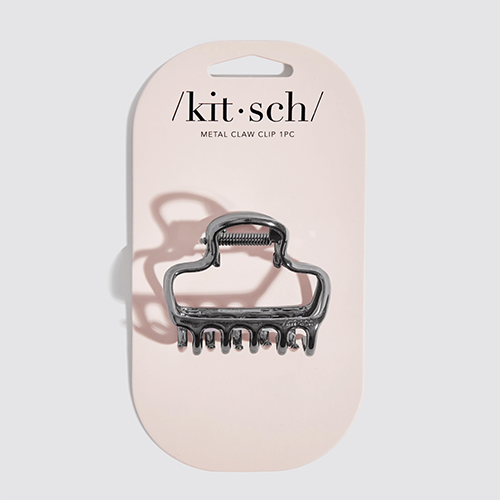 Kitsch Metal Medium Open Shape Puffy Claw Clip Hematite