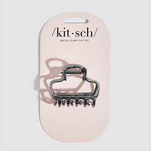 Kitsch Metal Medium Open Shape Puffy Claw Clip Hematite