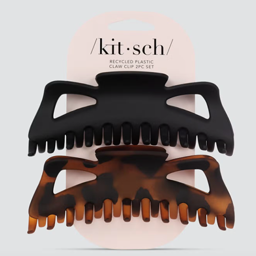 Kitsch Classic Claw Clips 2 Pc Black &Tort