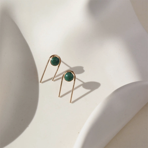 Token Malachite Arc Studs
