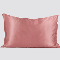Taie d'oreiller en satin Kitsch bleu brume