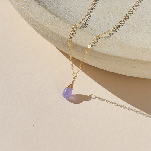 Token Lavender Drop Necklace