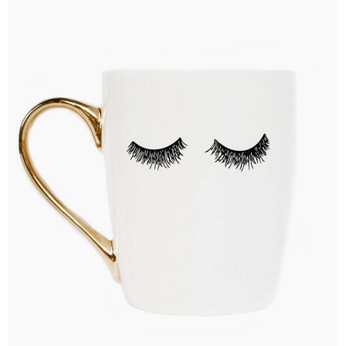 Eyelashes Gold Coffee Mug