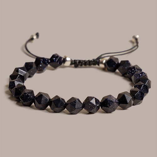 Blue Goldstone And Sterling Silver Bracelet