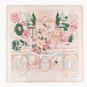 Vintage Blooms Large Silk Scarf