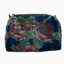 Rome Velvet Pouch Bluish Flower