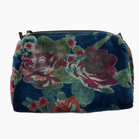 Rome Velvet Pouch Bluish Flower