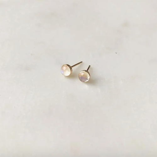 Token Rainbow Moonstone Studs