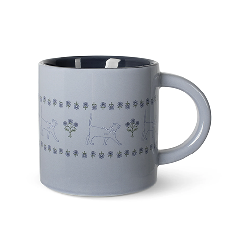 Fringe Studio Block Print Chambray Cat Mug