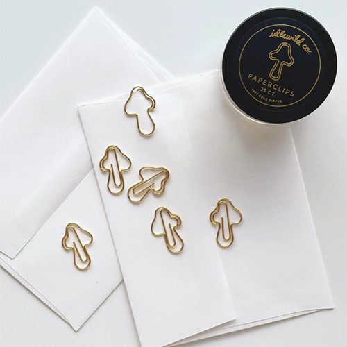 Mushroom Gold Plated Paper Clips