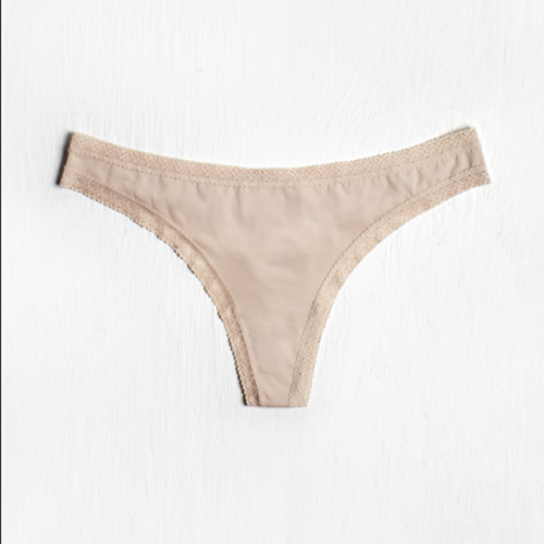 Blush Micro Lace Trim Thong Nude – Boutique Peridot